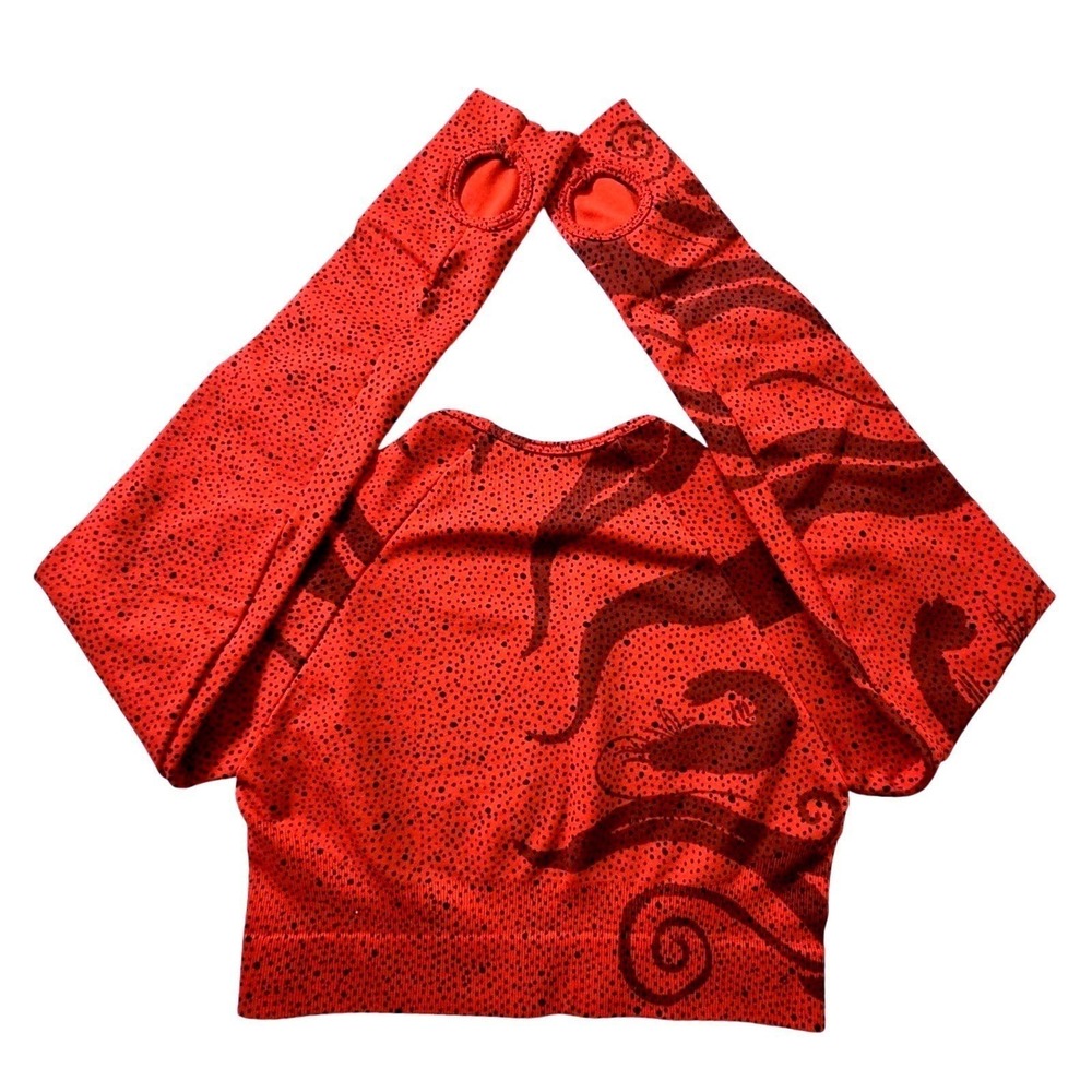 Civil Regime Red Chaos Kelly Seamless Long Sleeve Crop Top Large - Picture 2 of 8